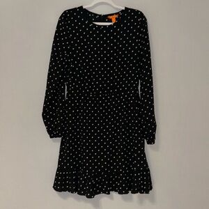 Joe fresh black dress with white polkadots